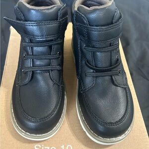 Kids Black Leather Boots